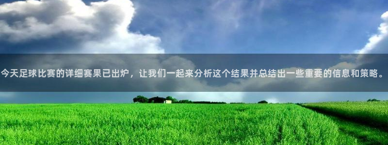今天足球比赛的详细赛果已出炉，让我们一起来分析这个结果并总结